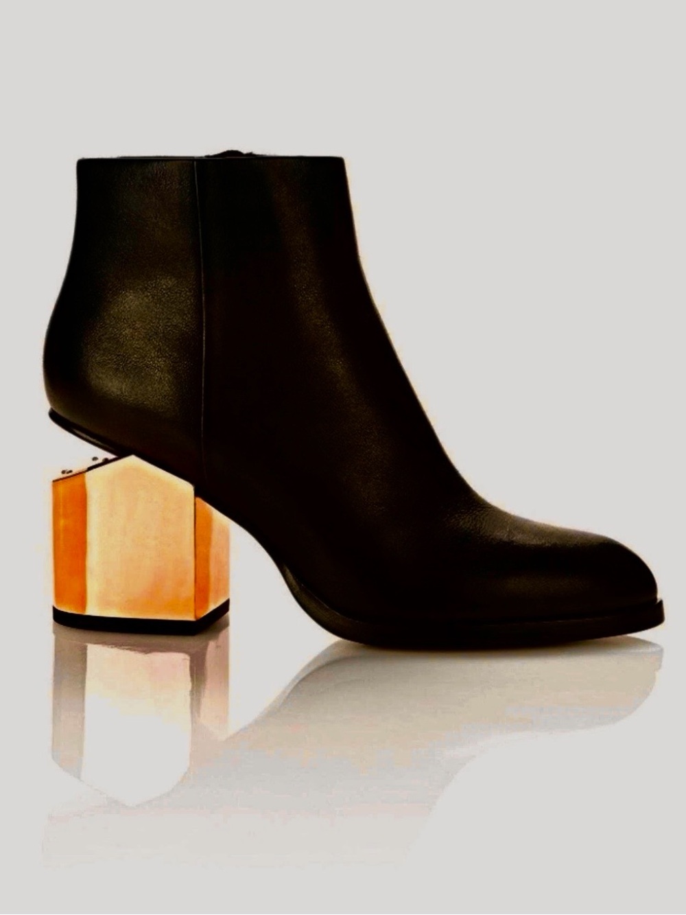 Size 40 Alexander Wang Gabi ankle boots Black leather with rose gold heel